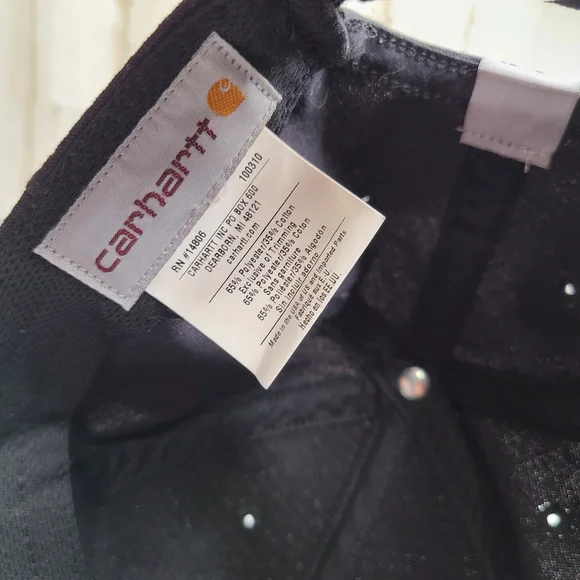 Carhartt Black Baseball Cap Hat Est 1889 Embroidered Unisex Adjustable - Picture 8 of 10
